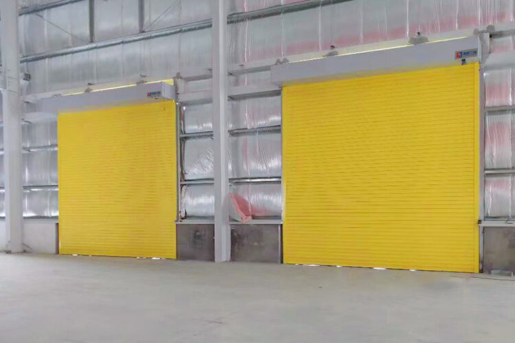 yellow roller shutter door