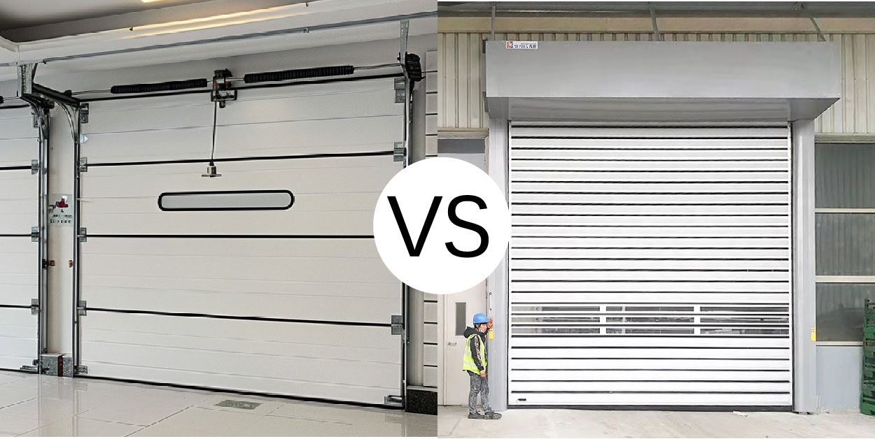 high speed garage door VS sectional garage door