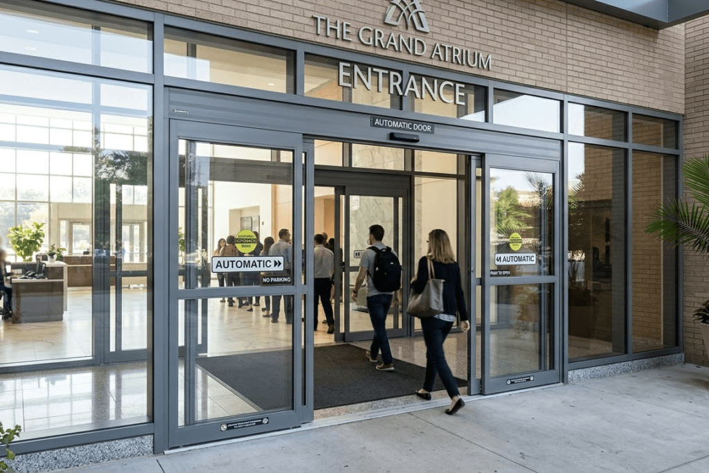 Glass automatic doors