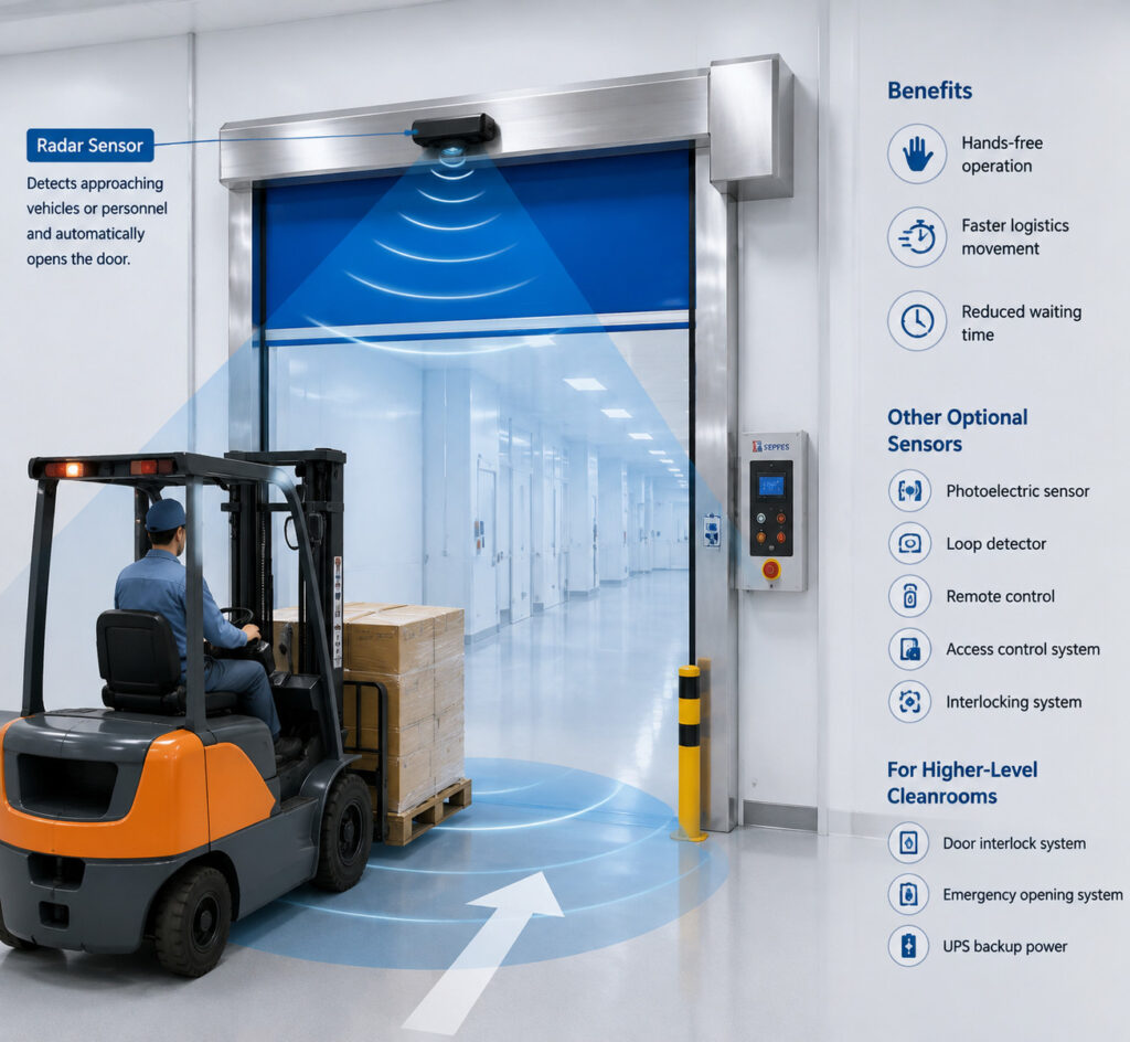 Cleanroom High Speed Door Radar Detection System