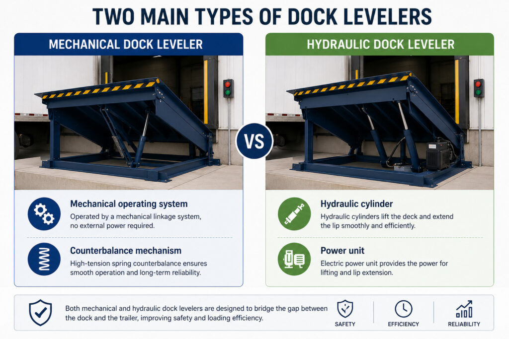 mechanical and hydraulic dock leveler types