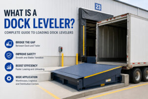 dock leveler at a warehouse loading dock