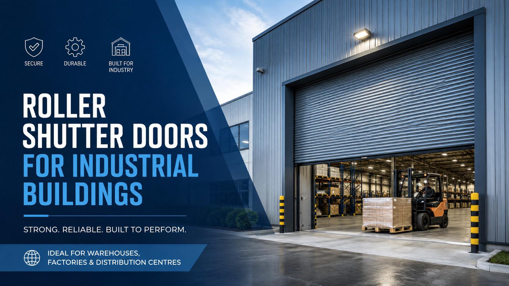 Roller shutter doors for industrial buildings