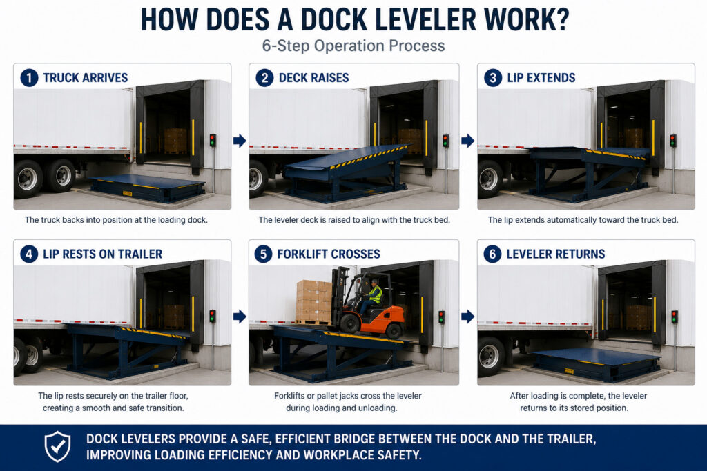 how a dock leveler works at a loading dock