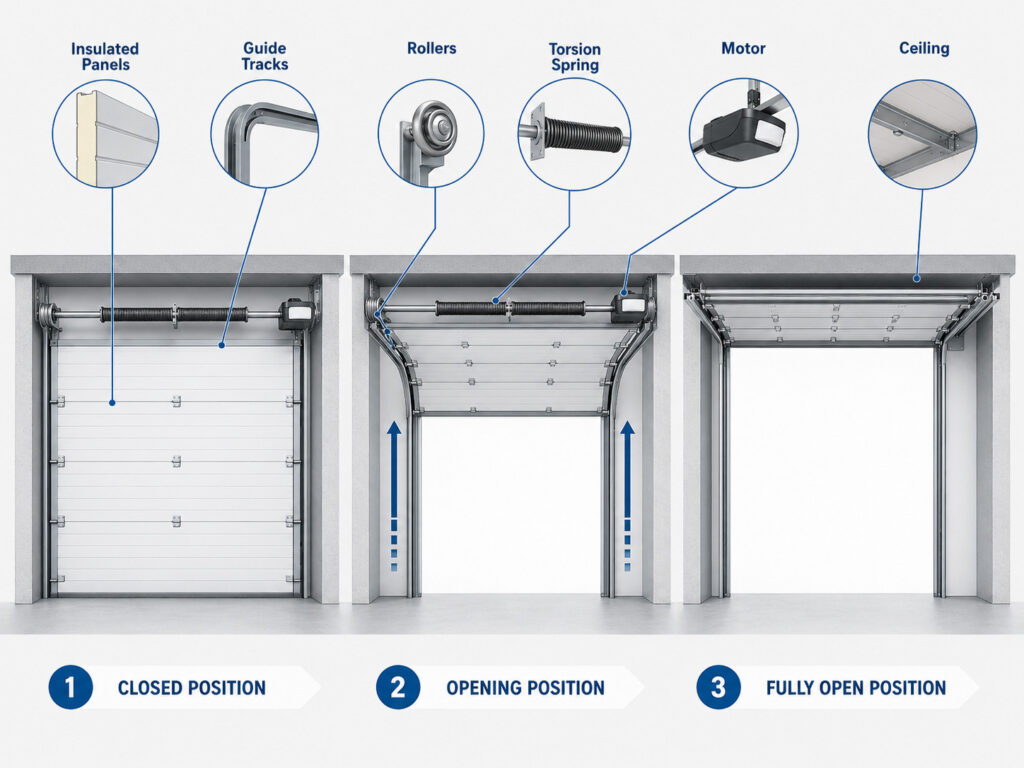 sectional-overhead-door-working-principle