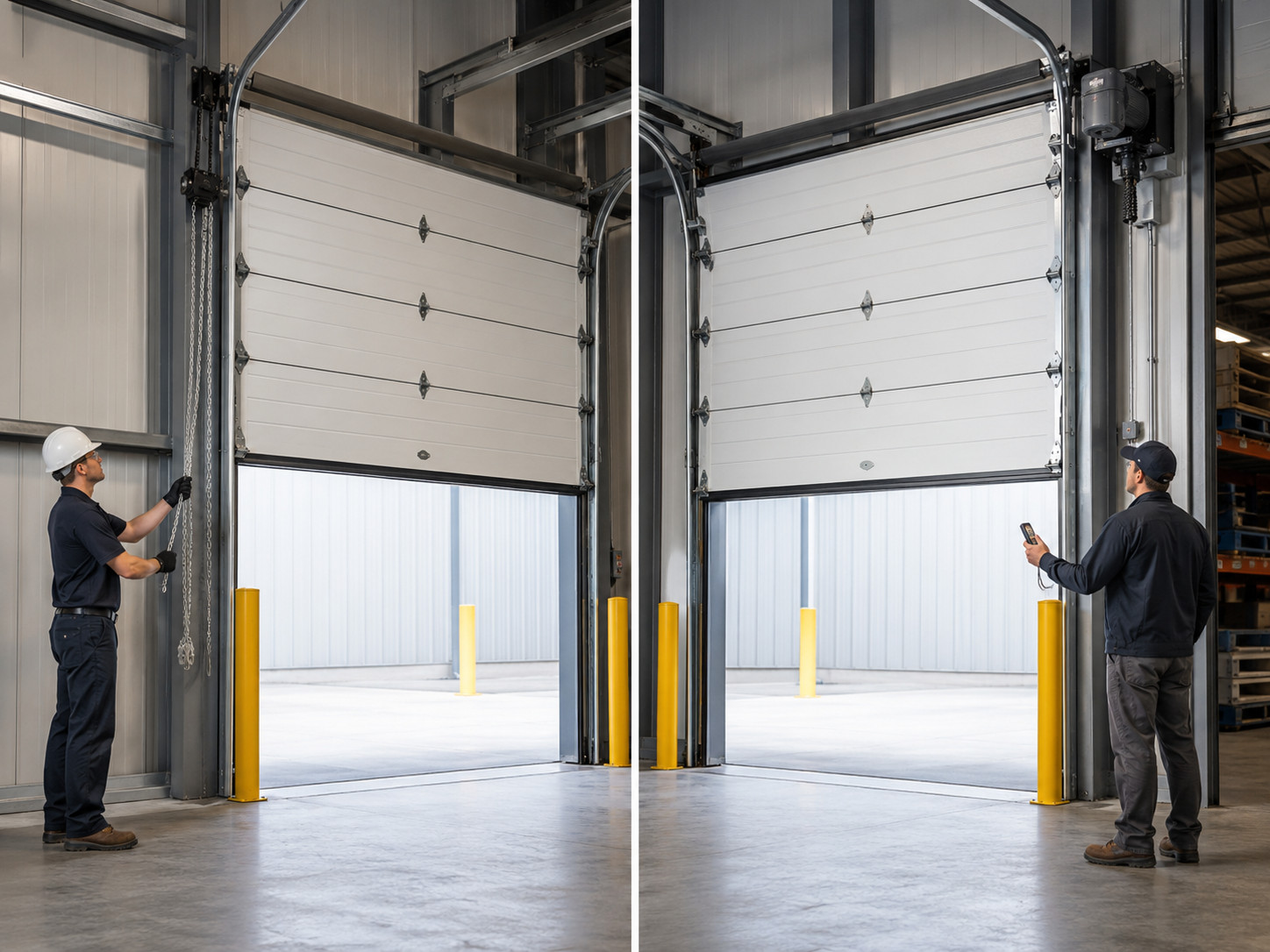 manual vs automatic sectional doors