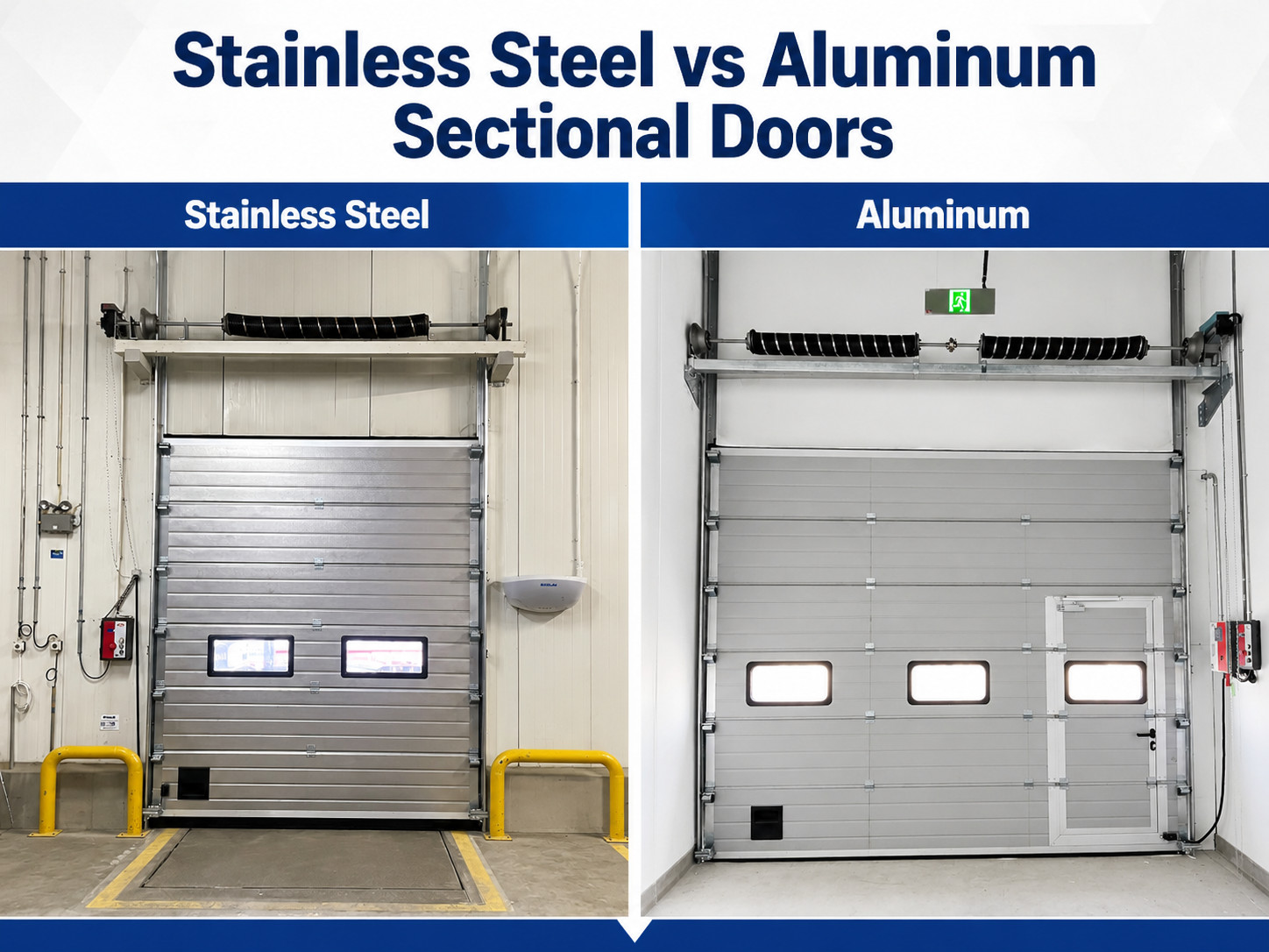 stainless steel vs aluminum sectional doors