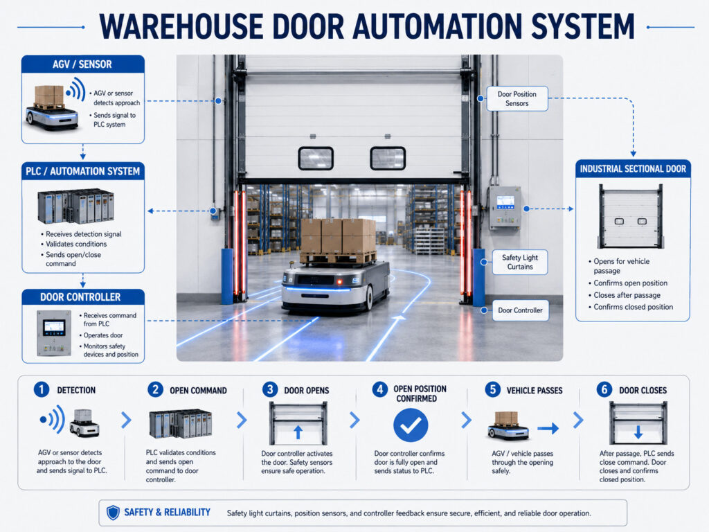 warehouse door automation system diagram