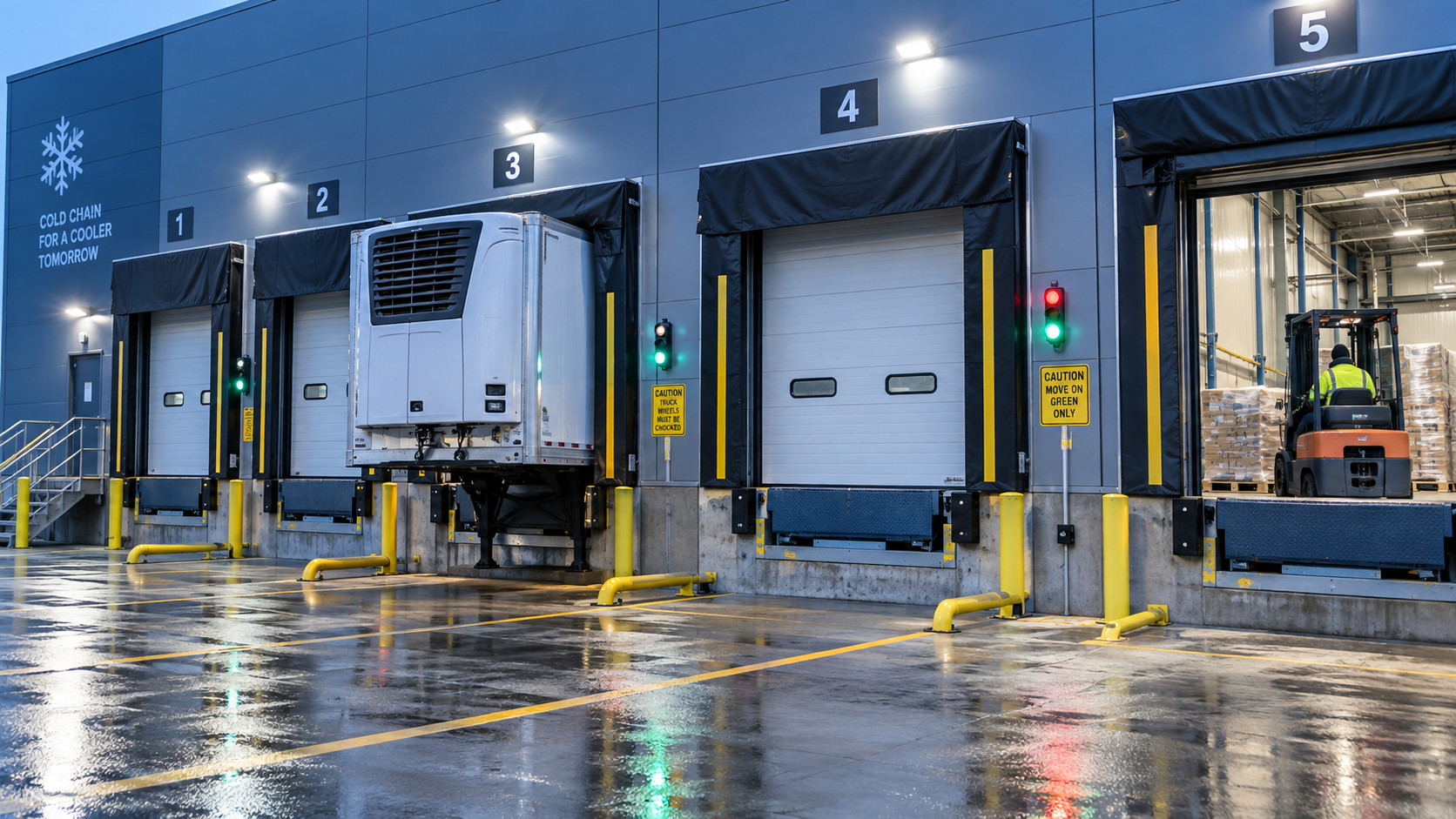 Loading dock safety at refrigerated dispatch bays