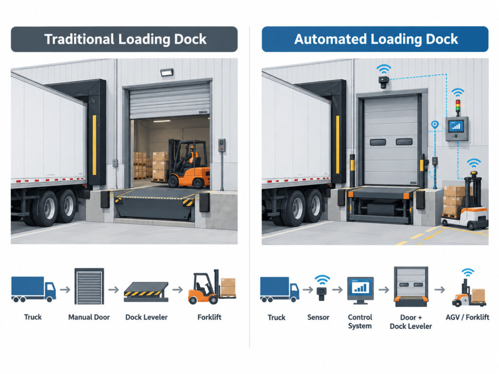 Traditional loading dock vs automated loading dock
