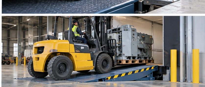 Heavy capacity dock leveler for industrial forklift loading