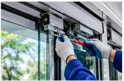 Instalación y mantenimiento de puertas automáticas de vidrio