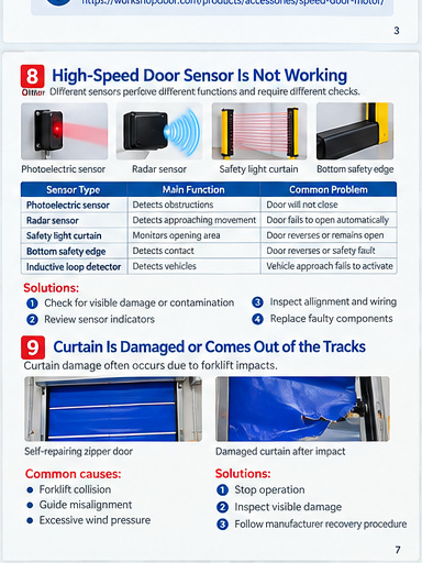 high-speed-door-sensor-problems