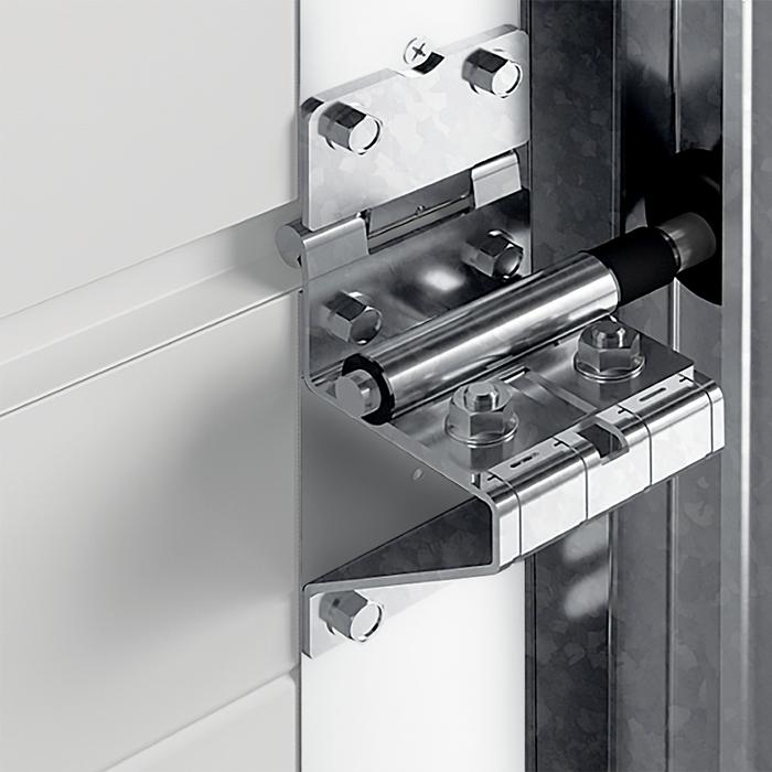 Reinforced industrial sectional door panels with steel support struts