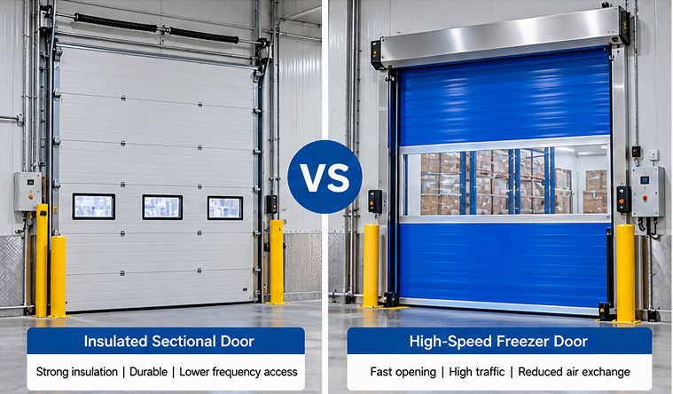 Insulated sectional doors vs high speed freezer doors comparison